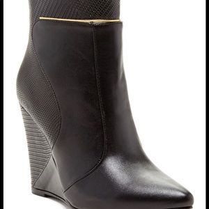 Nordstrom “Wild Diva” Black Kade Wedge Booties